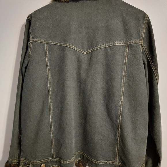 <DENNIS BASSO> Jean Jacket Faux Mink Trim & Removable/Reversible Faux Mink Vest - Picture 8 of 17